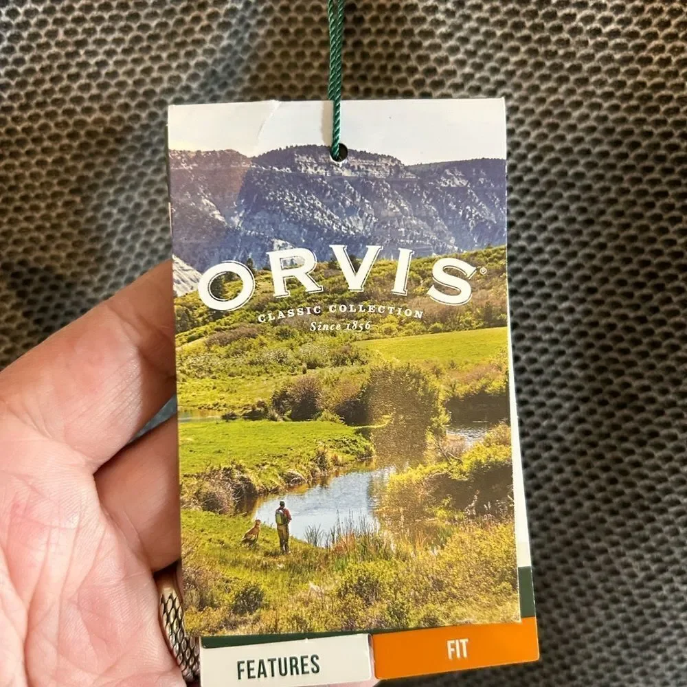 New Orvis Men Fleece Lined 1/4 Zip Pullover Black & White Medium